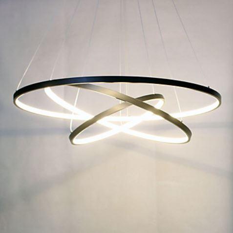 Hanglamp - LED - Ring in Ø 60/80/100 cm - Goud Zwart Chroom, Huis en Inrichting, Lampen | Hanglampen, Nieuw, Kunststof, Metaal