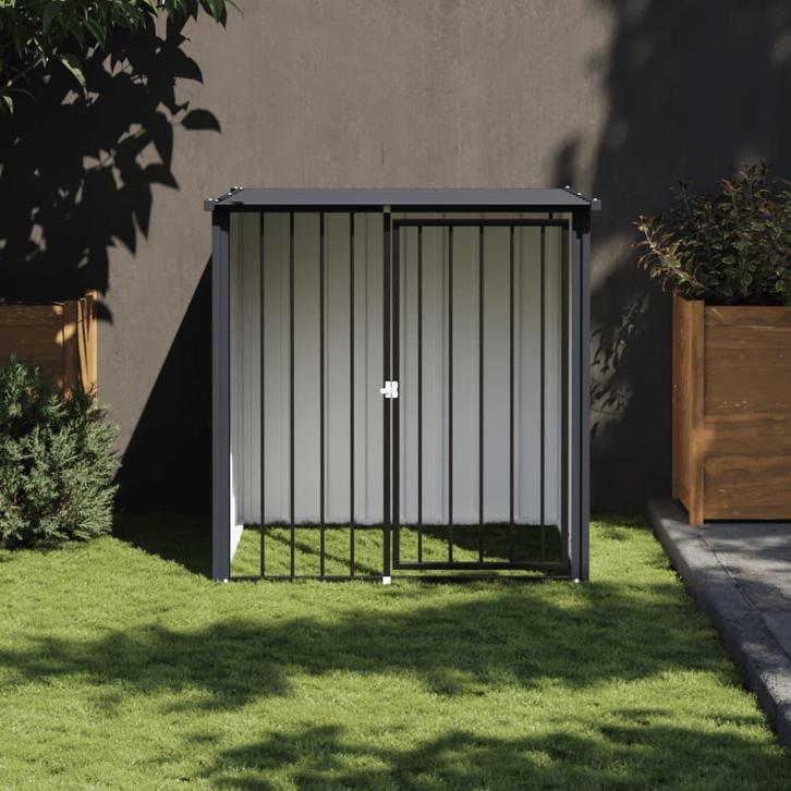 vidaXL Hondenhok met dak 110x103x109 cm gegalvaniseerd staal, Dieren en Toebehoren, Hondenhokken, Nieuw, Verzenden