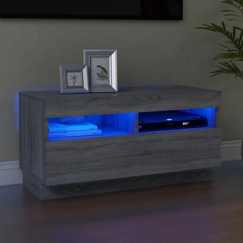vidaXL Tv-meubel met LED-verlichting 80x35x40 cm grijs, Huis en Inrichting, Kasten | Televisiemeubels, 25 tot 50 cm, Nieuw, Overige houtsoorten