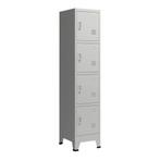 [en.casa] Lockerkast Joroinen 180x38x45 cm staal met 4 deure, Verzenden, Nieuw