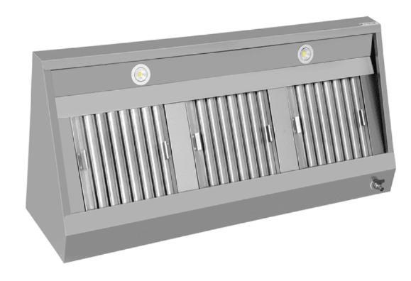 RVS Afzuigkap, wandmodel, B160 x D70 x H55 cm, zonder motor, Zakelijke goederen, Horeca | Keukenapparatuur, Gebruikt