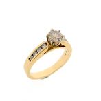 10 Krt. Ring met diamanten | 1,15 ct. (dames ring), Ophalen of Verzenden, Goud, Met edelsteen