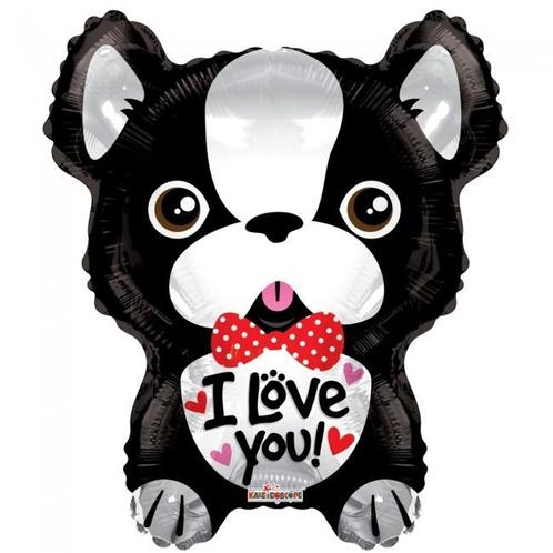 Helium Ballon Valentijn Hond I Love You 45cm leeg, Hobby en Vrije tijd, Feestartikelen, Nieuw, Verzenden