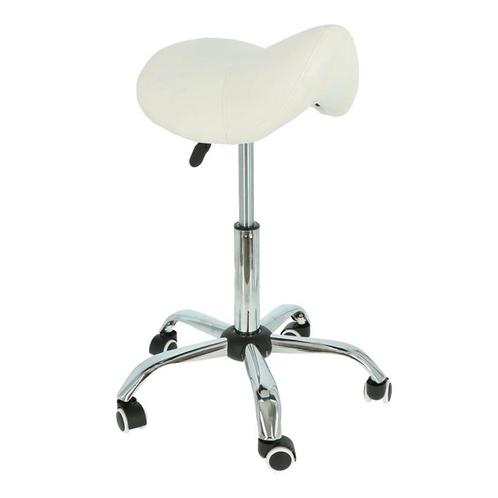 Alora Zadelkruk - Tabouret – Wit Chrome - Kruk – Kapperskruk, Huis en Inrichting, Keuken | Keukenbenodigdheden, Nieuw