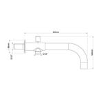 Inbouw Baduitloop Wiesbaden Met Omstel 24 cm 1/2 Mat Zwart, Ophalen of Verzenden, Nieuw