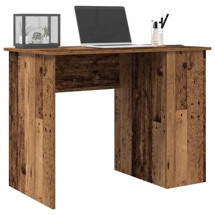 vidaXL Bureau 100x55x75 cm bewerkt hout oud houtkleurig, Huis en Inrichting, Bureaus, Nieuw, Verzenden