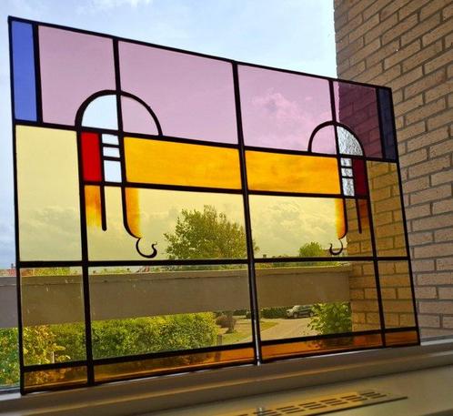 Glas-in-loodraam (2) - 1910-1920 - Glas in lood ramen, Antiek en Kunst, Kunst | Designobjecten