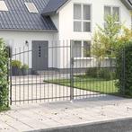 vidaXL Tuinpoort met slot Grijs 175 x 400 cm Staal, Verzenden, Nieuw