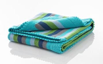 Pebble Crochet Edge Stripey - Wiegdeken 75x100 cm - Deep