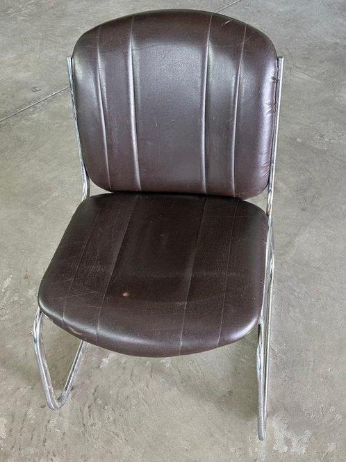 Fauteuil - Chroom, Synthetisch leder - Verchroomde metalen, Antiek en Kunst, Kunst | Designobjecten