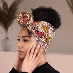 Afrikaanse Beige Floral life / hoofddoek - headwrap, Kleding | Dames, Hoeden en Petten, Ophalen of Verzenden, Nieuw