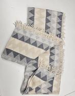 Exclusieve grote plaid in een katoenmengsel van ecru en