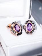 Zonder reserveprijs - Oorbellen - 9 kt Zilver, Rozenhouten, Sieraden, Tassen en Uiterlijk, Oorbellen, Nieuw