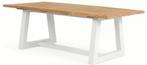 Suns Ovada tuintafel wit frame met teak blad 220 x 100 cm, Ophalen of Verzenden, Nieuw