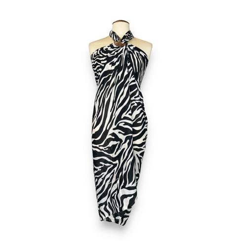 Sarong / pareo - Strandkleding wikkelrok - Zwart / wit, Kleding | Dames, Badmode en Zwemkleding, Nieuw, Ophalen of Verzenden