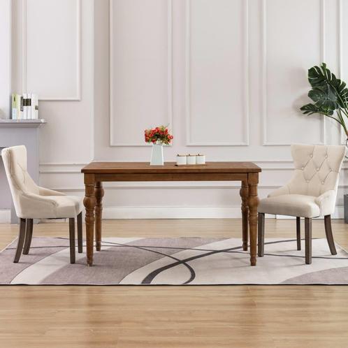Beige Stoffen Eetkamerstoelen (2) - Tweedekansje - Koopje!, Huis en Inrichting, Stoelen, Twee, Overige kleuren, Nieuw, Ophalen of Verzenden