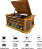 DL - Vinyl Turntable - Multifunctioneel - Retro Design, Verzenden, Nieuw