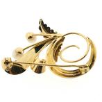 Gouden fantasie broche met parel | Vintage (gouden broche), Goud, Met edelsteen, Gebruikt, Ophalen of Verzenden