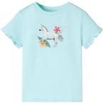 vidaXL Kindershirt met korte mouwen 128 lichtzeeblauw, Verzenden, Nieuw