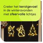 Kerstverlichting Raam Kerstman + Kerstboom + Sneeuwpop met, Diversen, Kerst, Verzenden, Nieuw