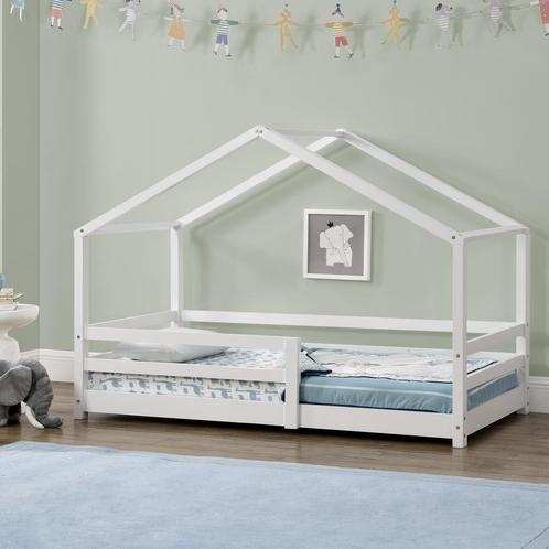 [en.casa] Kinderbed Knätten huisbed met uitvalbeveiliging 70, Kinderen en Baby's, Kinderkamer | Bedden, Verzenden