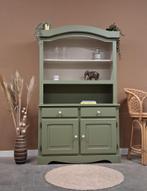 Vintage buffetkast woonkamerkast uniek duurzaam olijfgroen, 100 tot 150 cm, Landelijk, vintage, Eikenhout, Ophalen of Verzenden