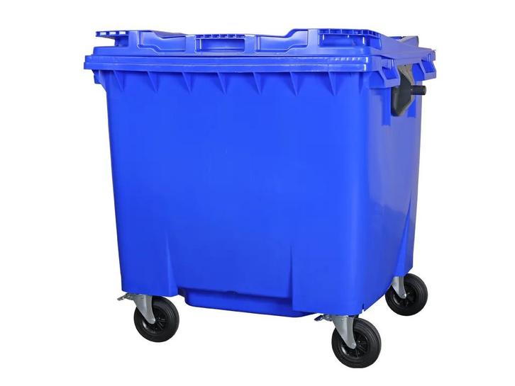 Vuilcontainer 1100 liter 4-wiel vlakdeksel blauw, Zakelijke goederen, Kantoor en Winkelinrichting | Magazijn, Stelling en Opslag