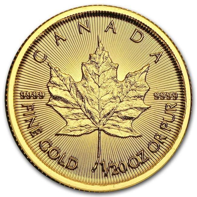 Canada. 2015 1/20 oz $1 CAD Canadian Gold Maple Leaf Coin, Postzegels en Munten, Edelmetalen en Baren