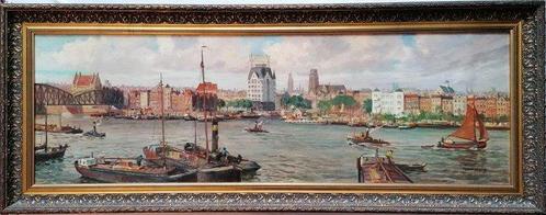 Henk Welthers (1885-1947) - Panoramic view of Rotterdam with, Antiek en Kunst, Kunst | Schilderijen | Klassiek