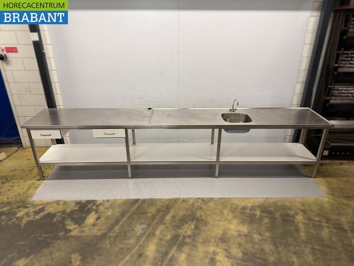 RVS Spoeltafel Spoelbak met kraan 420 x 70 x 91 cm Horeca, Zakelijke goederen, Horeca | Keukenapparatuur, Gebruikt, Ophalen of Verzenden