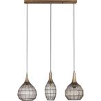 Metalen LED Hanglamp Sorana in Oud Brons - 3-lichts LED Lamp, Ophalen of Verzenden, Nieuw