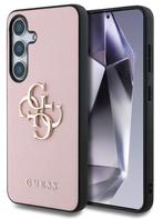 Guess Samsung Galaxy S25 Back Cover Grained Big 4G Logo roze, Verzenden, Nieuw, Frontje of Cover