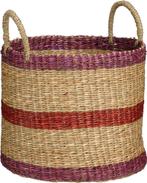 Tweedekans | Mica Decorations Opbergmand van Zeegras – Rood,, Huis en Inrichting, Woonaccessoires | Schalen en Manden, Ophalen of Verzenden