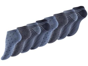 8 paar Dames sneakersokken - Dots Stripes - Jeans/Blauw-mix beschikbaar voor biedingen