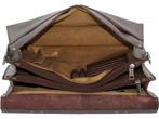 Burkely Vintage Dean Briefcase 3-Comp - Aktetas - Bruin, Verzenden, Zo goed als nieuw