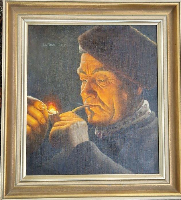 Wilhelm Gdanietz (1893-1962) - Der Mann und die Pfeife, Antiek en Kunst, Kunst | Schilderijen | Klassiek