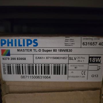 PHILIPS TL-D Super 80 18 watt kleur 830 beschikbaar voor biedingen