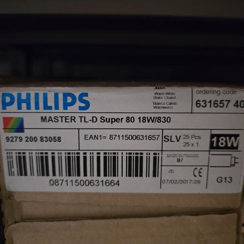 PHILIPS TL-D Super 80 18 watt kleur 830, Doe-het-zelf en Verbouw, Bouwverlichting, Ophalen of Verzenden