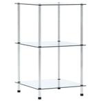 vidaXL Kastje 3-laags 40x40x67 cm gehard glas transparant, Minder dan 50 cm, Verzenden, Nieuw, Glas