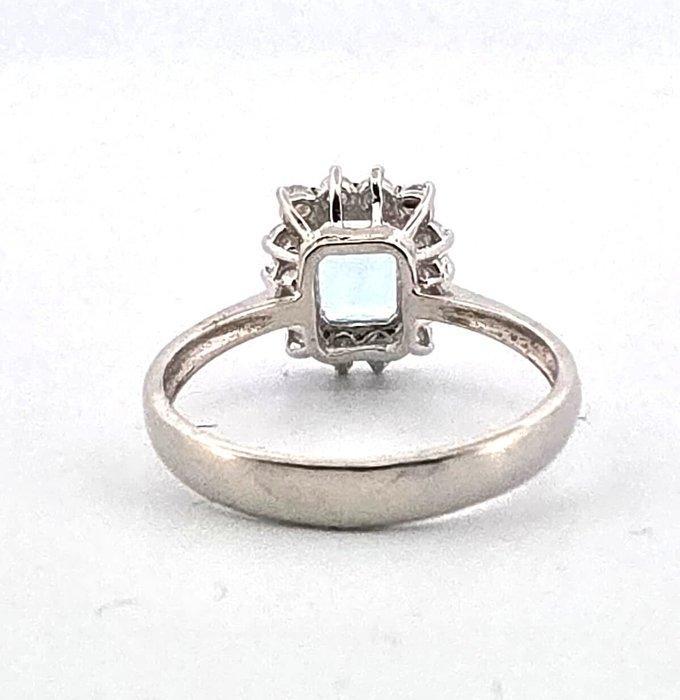 Zonder Minimumprijs - Ring - 18 karaat Witgoud Aquamarijn -, Sieraden, Tassen en Uiterlijk, Ringen