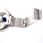 Zilveren armband met emaille ogen | 19 cm (zware armband), Gebruikt, Ophalen of Verzenden, Zilver, Overige kleuren
