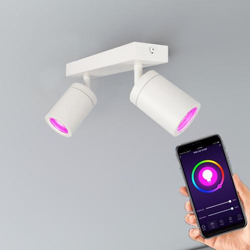 Smart Badkamer plafondspot dubbel Wit IP44 Hue compatible, Huis en Inrichting, Lampen | Spots, Metaal of Aluminium, Ophalen of Verzenden