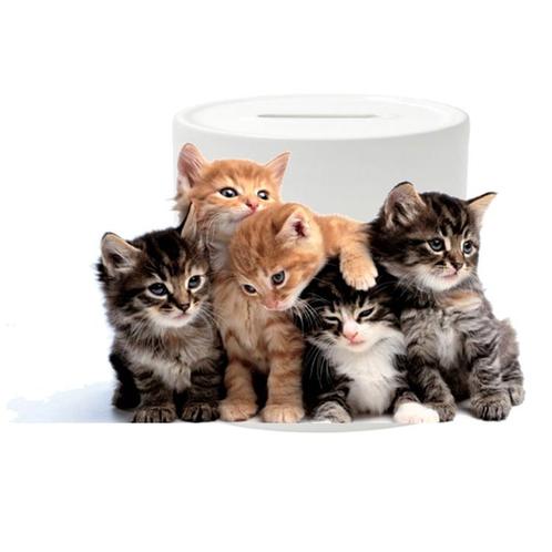 Spaarpot - Groepje Kittens Rode Katertjes en Getijgerd NIEUW, Verzamelen, Spaarpotten, Nieuw, Ophalen of Verzenden