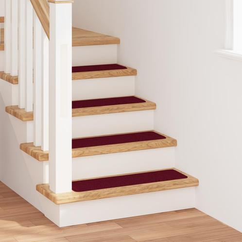 vidaXL Trapmatten met latex onderkant 20x75 cm bordeaux, Doe-het-zelf en Verbouw, Ladders en Trappen, Nieuw, Verzenden