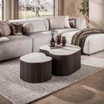 Salontafel Set Travertin - Nieuw - Organisch - Japandi, 50 tot 100 cm, Verzenden, Nieuw, 50 tot 100 cm