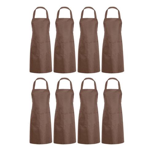 Serveerschort Lang - 8 stuks - Bruin - Textiel - 3, Huis en Inrichting, Keuken | Keukenbenodigdheden, Nieuw, Verzenden