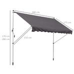 TRUUSK Aluminium Luifel 300 x 150 cm - Knikarm - Handslinger, Tuin en Terras, Tuintafels, Verzenden, Nieuw