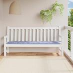 vidaXL Tuinbankkussen gestreept 200x50x4 cm stof wit en, Huis en Inrichting, Woonaccessoires | Kussens, Verzenden, Nieuw