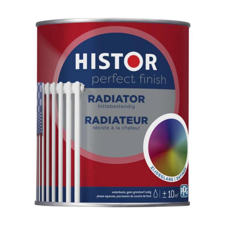 Histor Perfect Finish Radiator Zijdeglans Wit 0.75L, Doe-het-zelf en Verbouw, Verf, Beits en Lak, Verf, Wit, Nieuw, Minder dan 5 liter