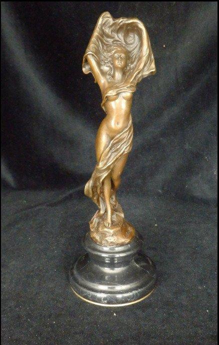 sculptuur, Beautiful Art Nouveau sculpture of a nude woman, Antiek en Kunst, Curiosa en Brocante